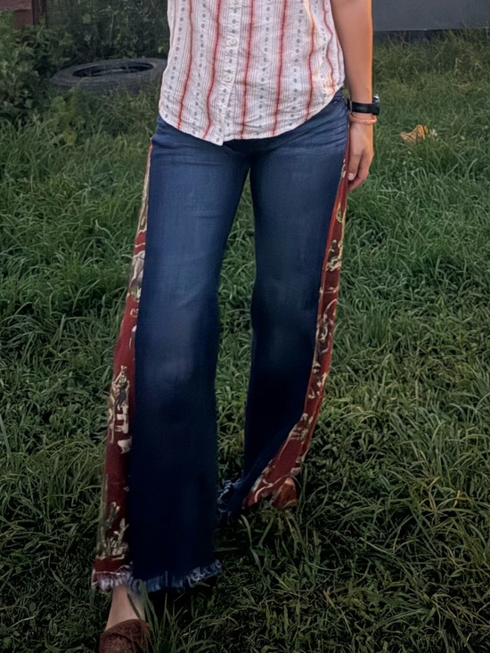 Wrangler Denim - Custom Wideleg Jeans Western Wranglers Handmade size 1 x 33